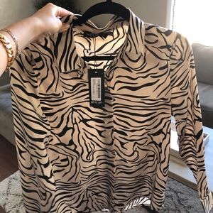 NWT zebra long sleeve blouse